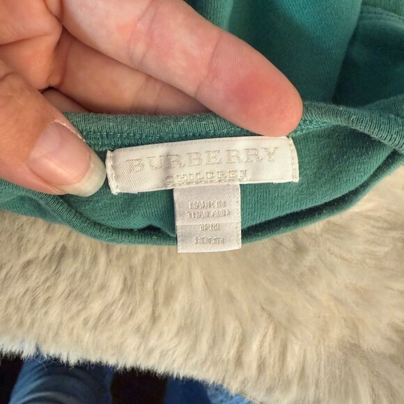 Burberry Kids Green Long Sleeve Shirt With Plaid Pocket Detail sz 12M - Picture 5 of 5